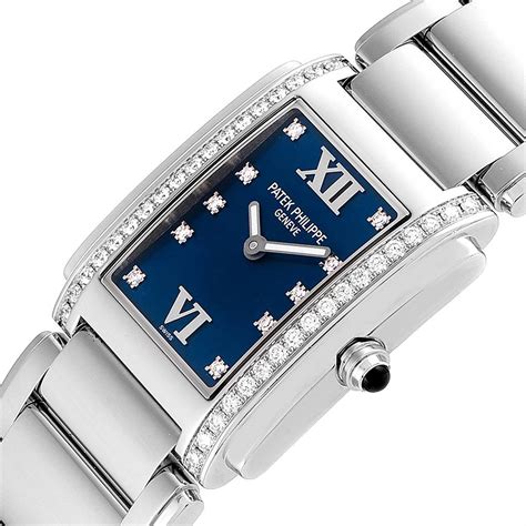 patek philippe ladies diamond watch blue dial|patek philippe 24 automatic price.